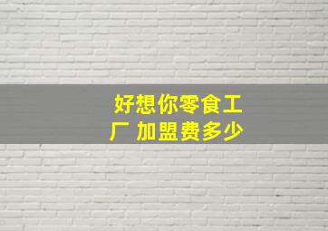 好想你零食工厂 加盟费多少